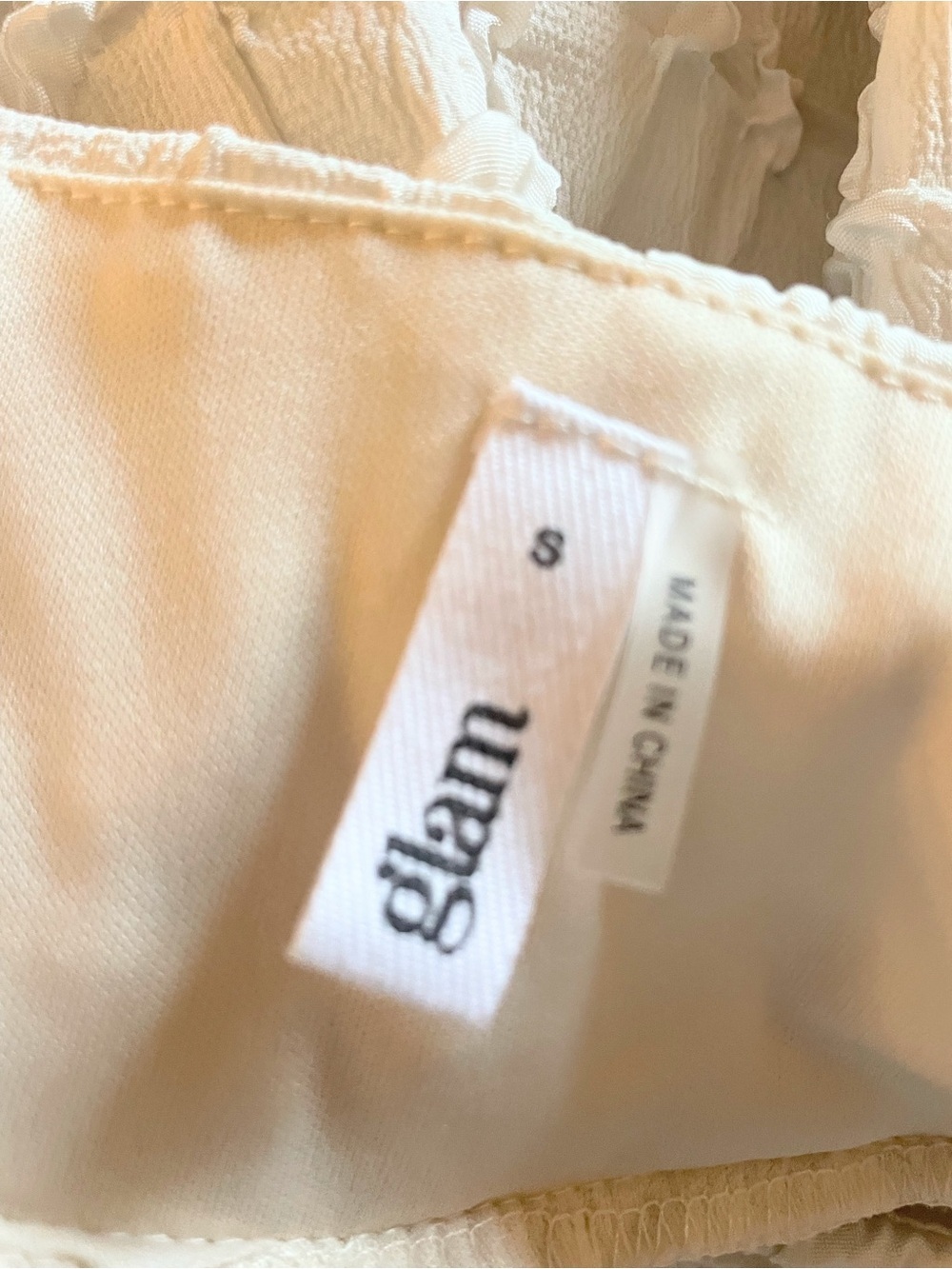 Glam Ivory Textured Ruffle Cami Small - Picture 6 of 7